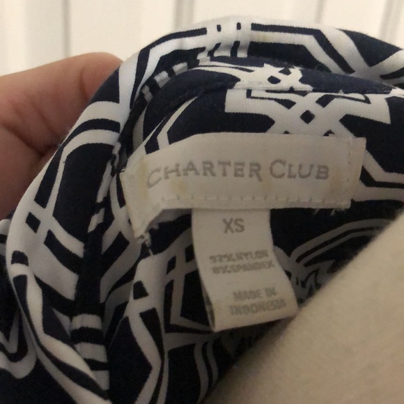 COPY - EUC collared sleeveless button down shirt dress navy/ white with belt - - Picture 5 of 6